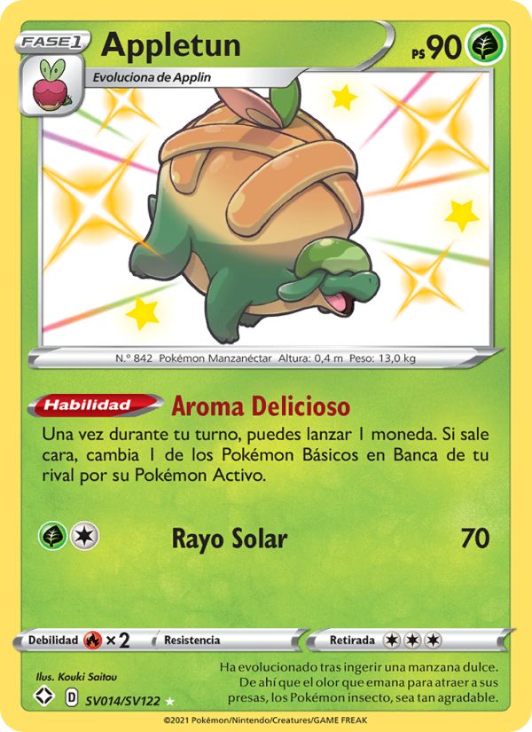 Appletun SV014 — Glänzendes Schicksal (Spanish Pokémon TCG card)