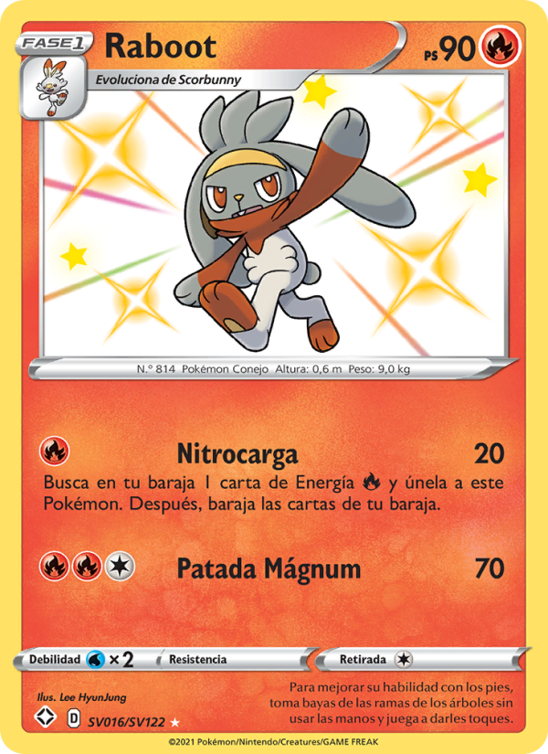 Raboot SV016 — Glänzendes Schicksal (Spanish Pokémon TCG card)