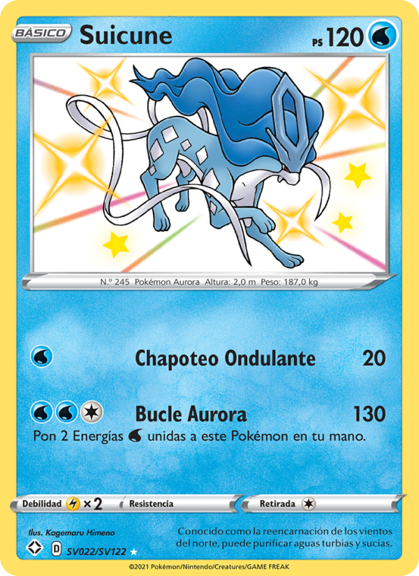 Suicune SV022 — Glänzendes Schicksal (Spanish Pokémon TCG card)