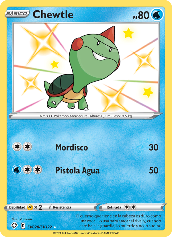 Chewtle SV028 — Glänzendes Schicksal (Spanish Pokémon TCG card)