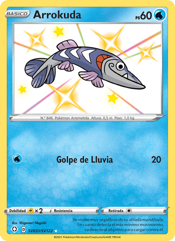 Arrokuda SV031 — Glänzendes Schicksal (Spanish Pokémon TCG card)