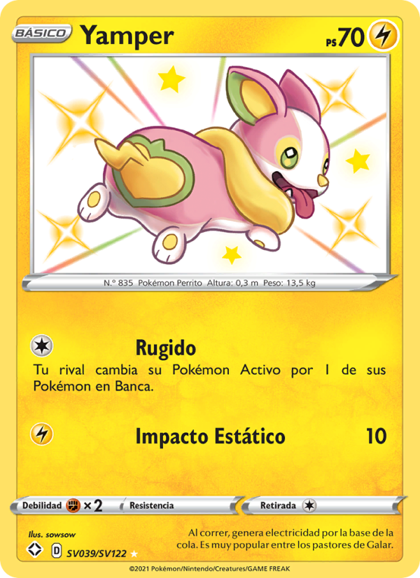 Yamper SV039 — Glänzendes Schicksal (Spanish Pokémon TCG card)