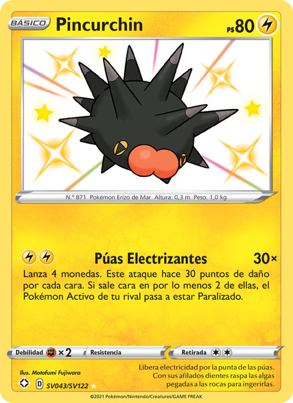 Pincurchin SV043 — Glänzendes Schicksal (Spanish Pokémon TCG card)