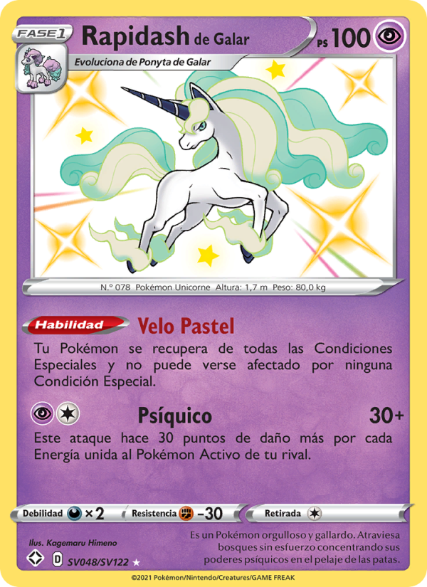 Rapidash de Galar SV048 — Glänzendes Schicksal (Spanish Pokémon TCG card)