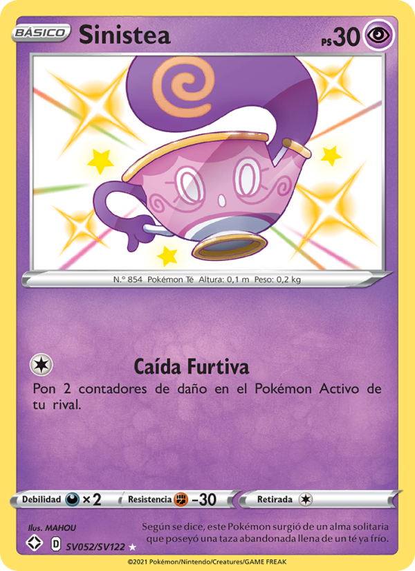 Sinistea SV052 — Glänzendes Schicksal (Spanish Pokémon TCG card)