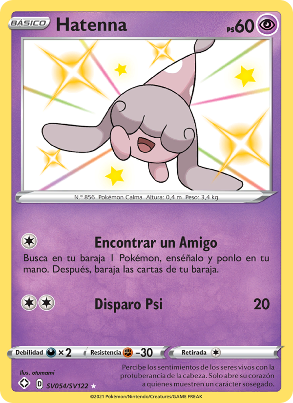 Hatenna SV054 — Glänzendes Schicksal (Spanish Pokémon TCG card)