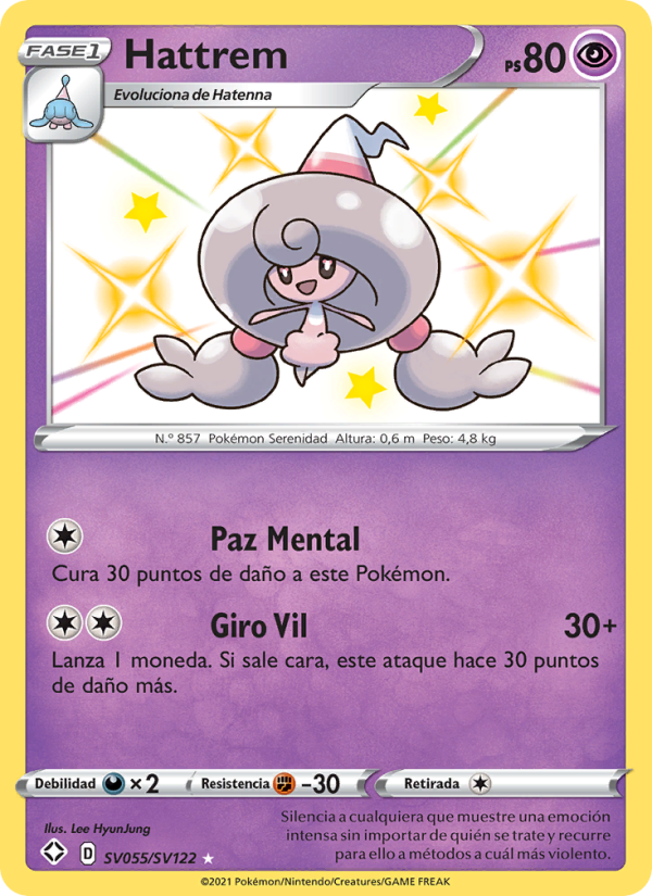 Hattrem SV055 — Glänzendes Schicksal (Spanish Pokémon TCG card)