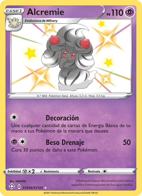 Alcremie SV058 — Glänzendes Schicksal (Spanish Pokémon TCG card)