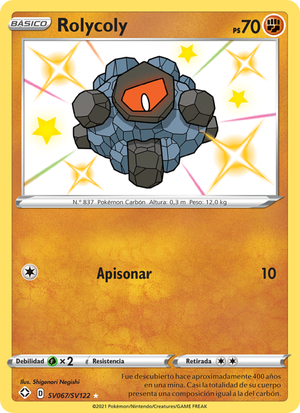 Rolycoly SV067 — Glänzendes Schicksal (Spanish Pokémon TCG card)