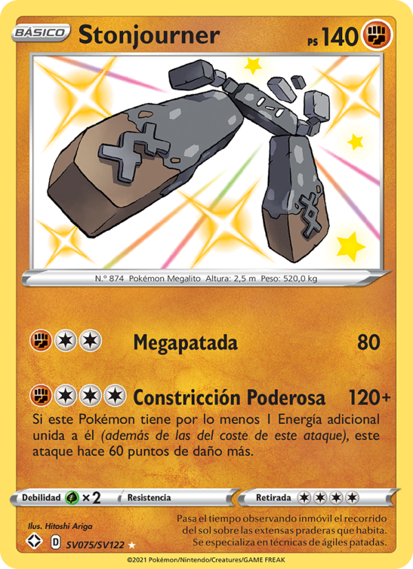 Stonjourner SV075 — Glänzendes Schicksal (Spanish Pokémon TCG card)
