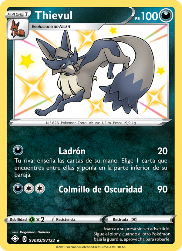 Thievul SV082 — Glänzendes Schicksal (Spanish Pokémon TCG card)