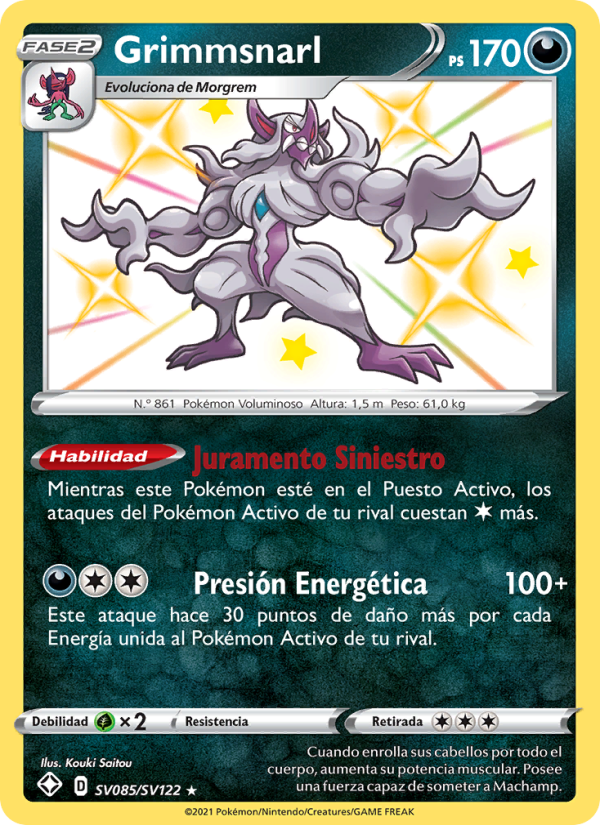 Grimmsnarl SV085 — Glänzendes Schicksal (Spanish Pokémon TCG card)