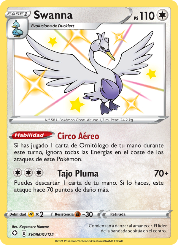 Swanna SV096 — Glänzendes Schicksal (Spanish Pokémon TCG card)