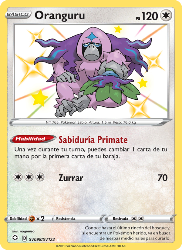 Oranguru SV098 — Glänzendes Schicksal (Spanish Pokémon TCG card)