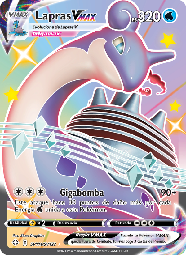 Lapras VMAX SV111 — Glänzendes Schicksal (Spanish Pokémon TCG card)