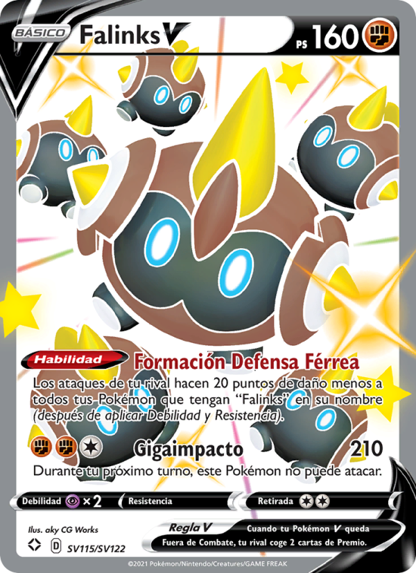Falinks V SV115 — Glänzendes Schicksal (Spanish Pokémon TCG card)