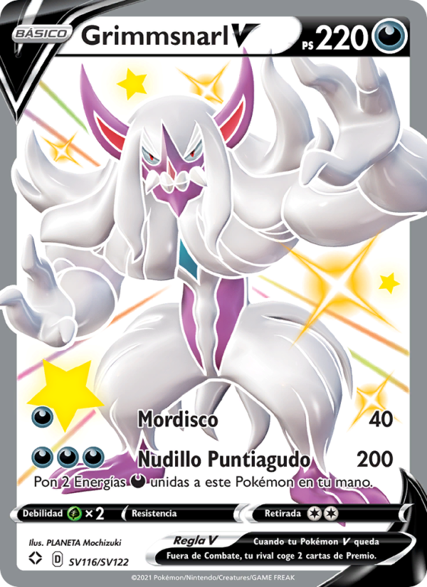Grimmsnarl V SV116 — Glänzendes Schicksal (Spanish Pokémon TCG card)