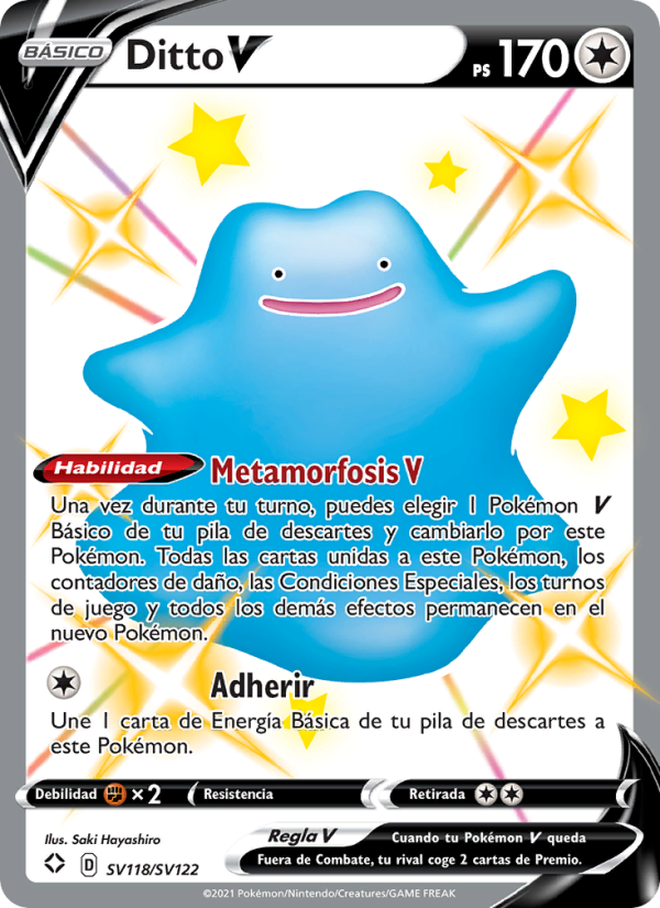 Ditto V SV118 — Glänzendes Schicksal (Spanish Pokémon TCG card)