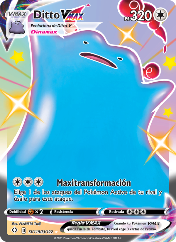 Ditto VMAX SV119 — Glänzendes Schicksal (Spanish Pokémon TCG card)