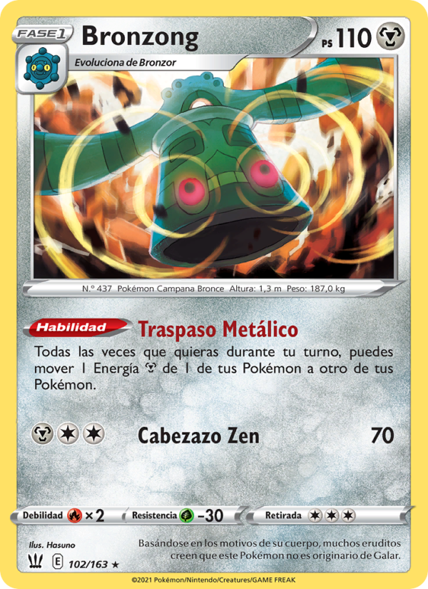 Bronzong 102 — Battle Styles (Spanish Pokémon TCG card)