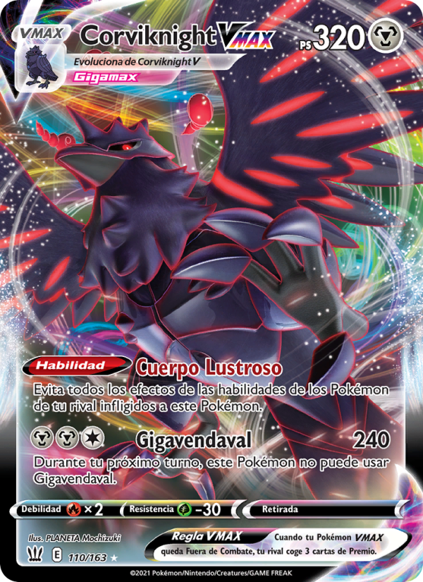 Corviknight VMAX 110 — Battle Styles (Spanish Pokémon TCG card)