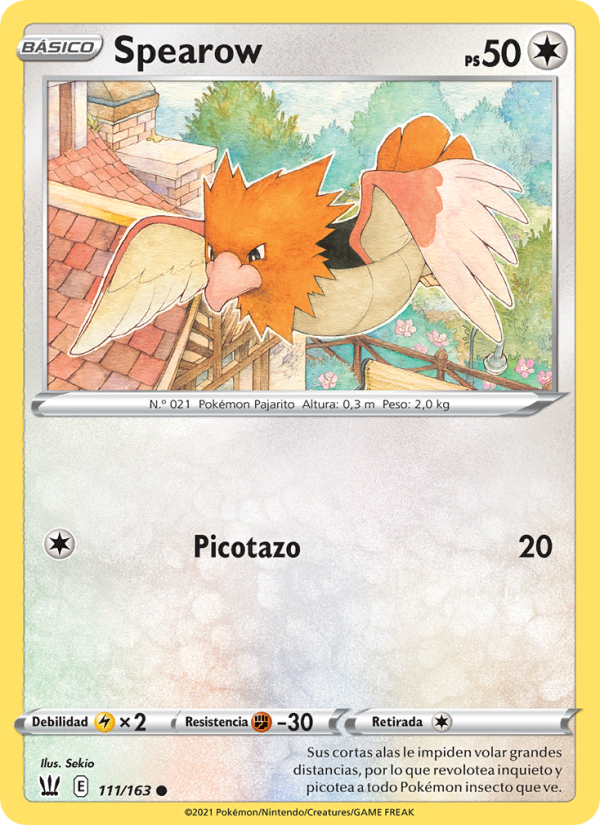 Spearow 111 — Battle Styles (Spanish Pokémon TCG card)
