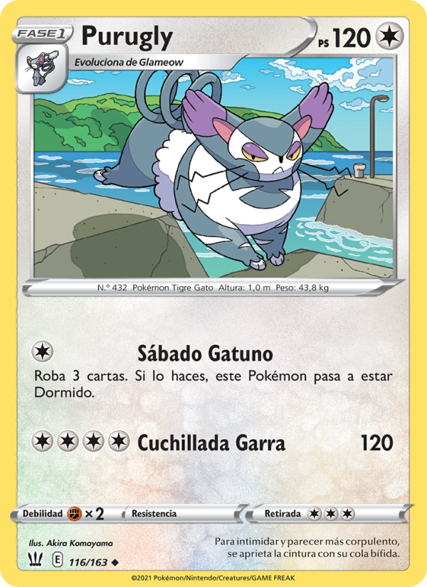 Purugly 116 — Battle Styles (Spanish Pokémon TCG card)