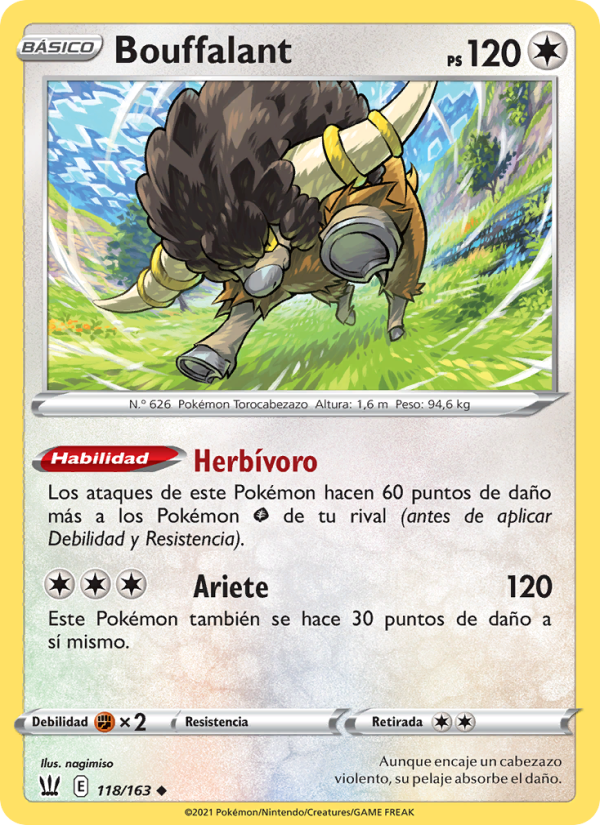 Bouffalant 118 — Battle Styles (Spanish Pokémon TCG card)