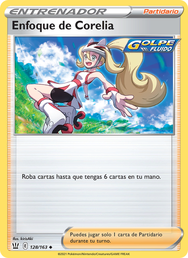 Enfoque de Corelia 128 — Battle Styles (Spanish Pokémon TCG card)