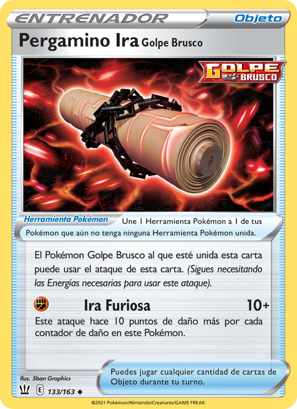 Pergamino Ira Golpe Brusco 133 — Battle Styles (Spanish Pokémon TCG card)