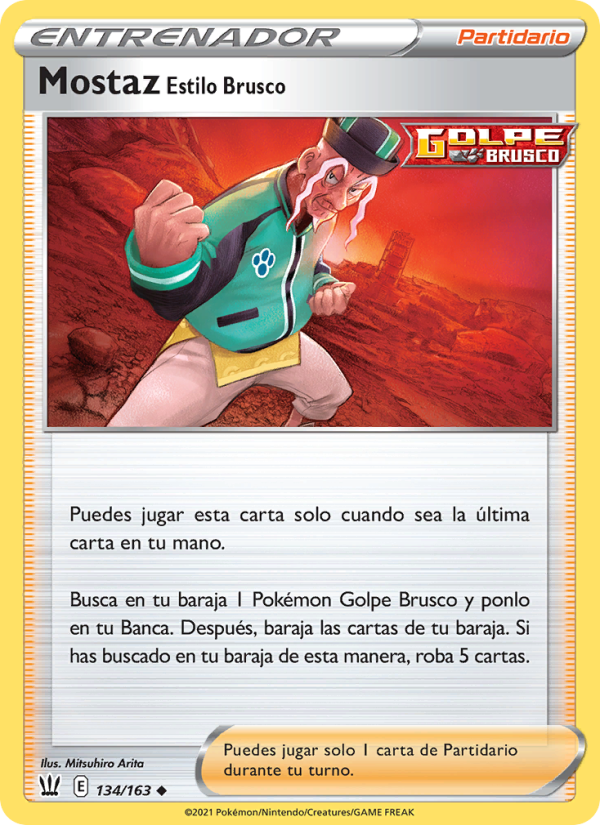 Mostaz Estilo Brusco 134 — Battle Styles (Spanish Pokémon TCG card)