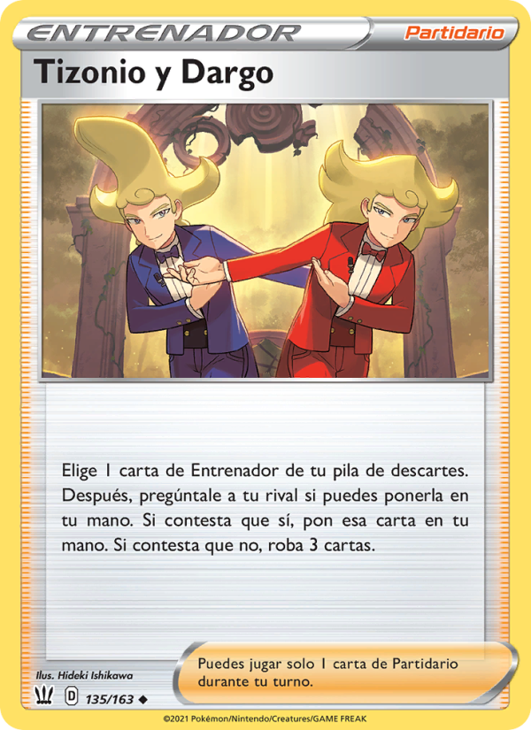 Tizonio y Dargo 135 — Battle Styles (Spanish Pokémon TCG card)