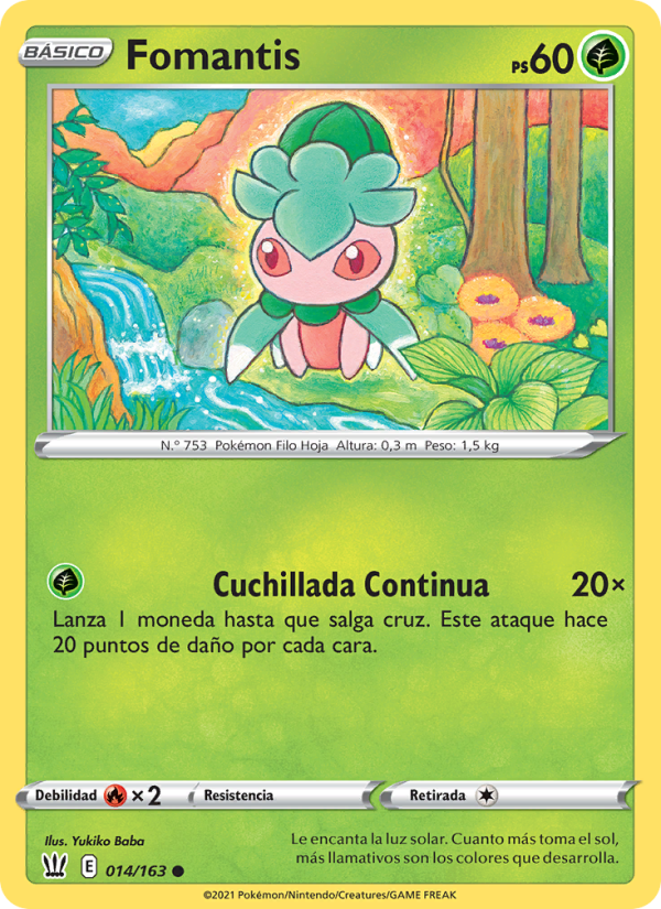Fomantis 14 — Battle Styles (Spanish Pokémon TCG card)
