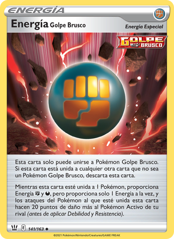 Energía Golpe Brusco 141 — Battle Styles (Spanish Pokémon TCG card)