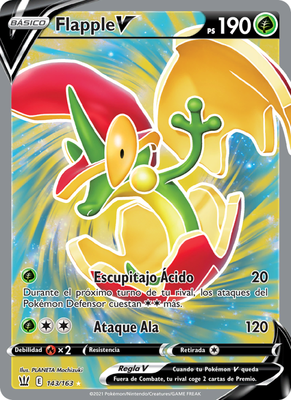 Flapple V 143 — Battle Styles (Spanish Pokémon TCG card)