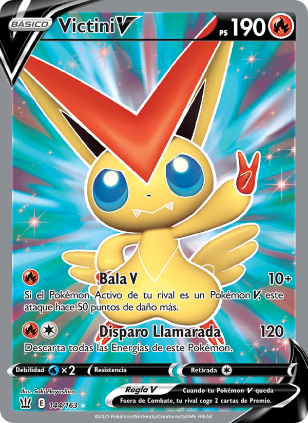 Victini V 144 — Battle Styles (Spanish Pokémon TCG card)