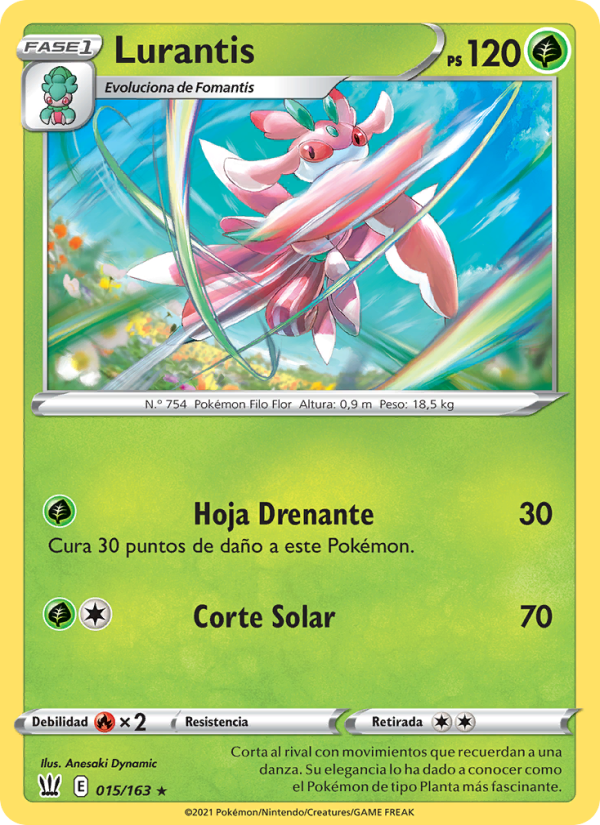 Lurantis 15 — Battle Styles (Spanish Pokémon TCG card)