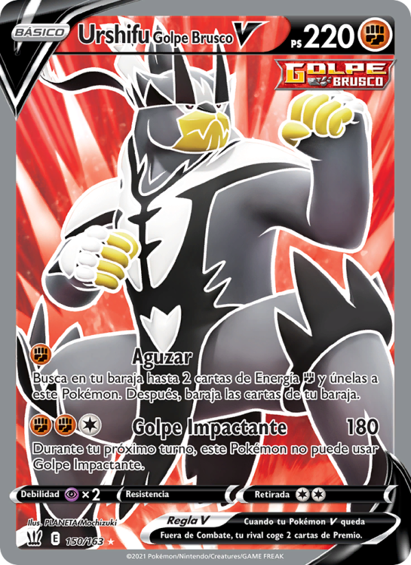 Urshifu Golpe Brusco V 150 — Battle Styles (Spanish Pokémon TCG card)
