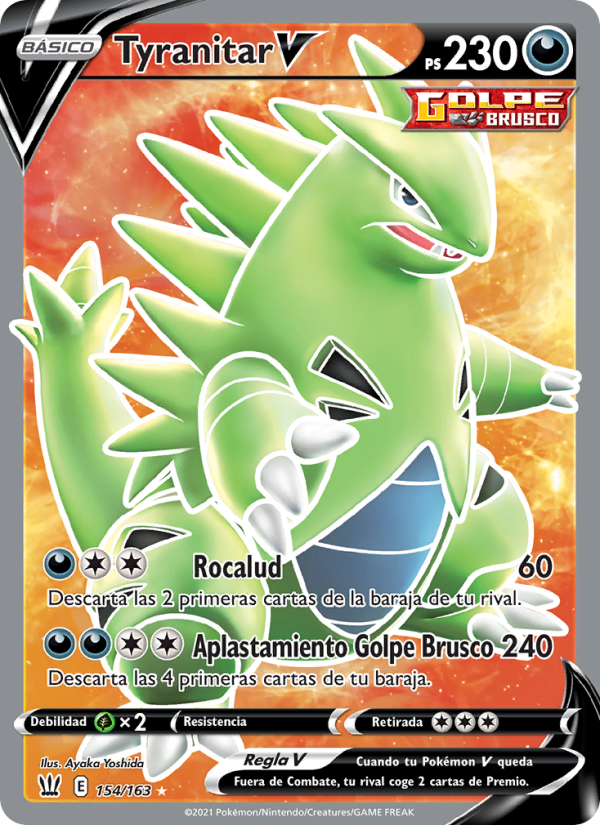 Tyranitar V 154 — Battle Styles (Spanish Pokémon TCG card)