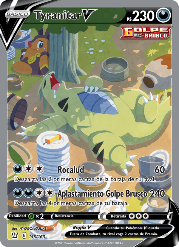 Tyranitar V 155 — Battle Styles (Spanish Pokémon TCG card)