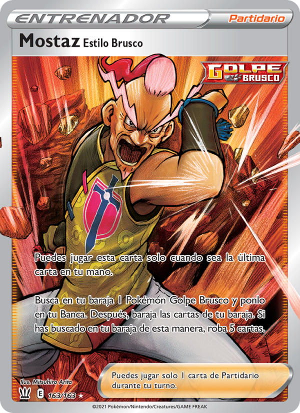 Mostaz Estilo Brusco 163 — Battle Styles (Spanish Pokémon TCG card)