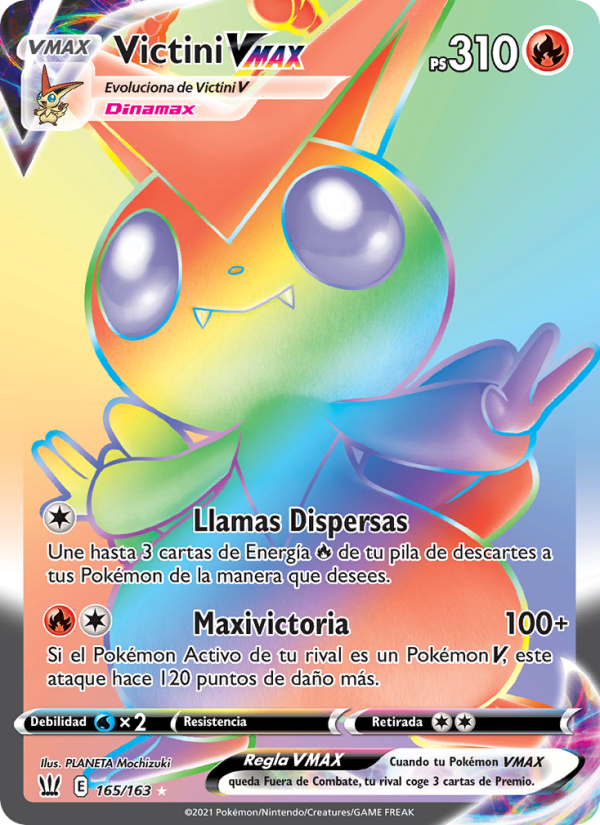 Victini VMAX 165 — Battle Styles (Spanish Pokémon TCG card)