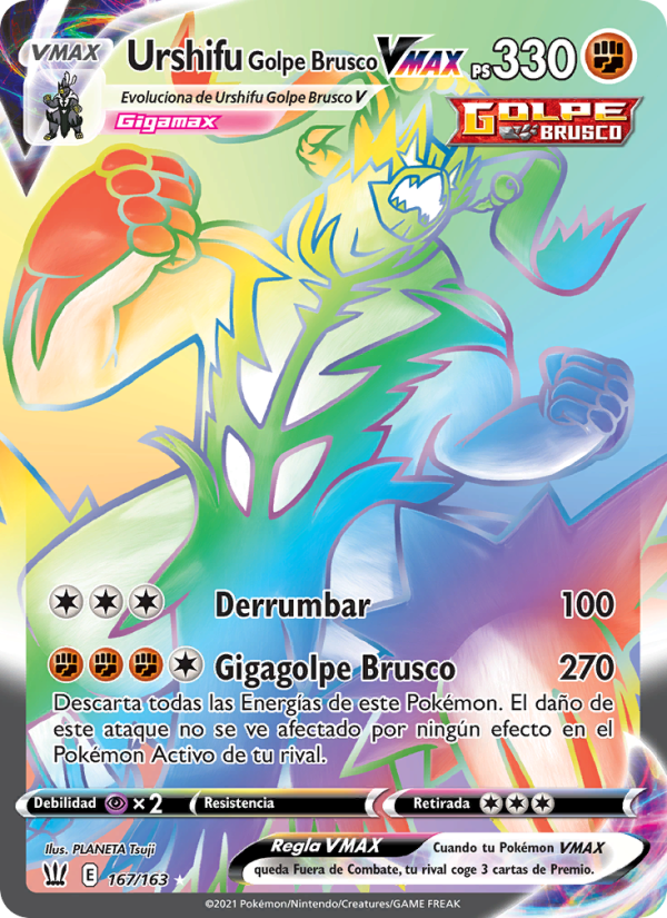 Urshifu Golpe Brusco VMAX 167 — Battle Styles (Spanish Pokémon TCG card)