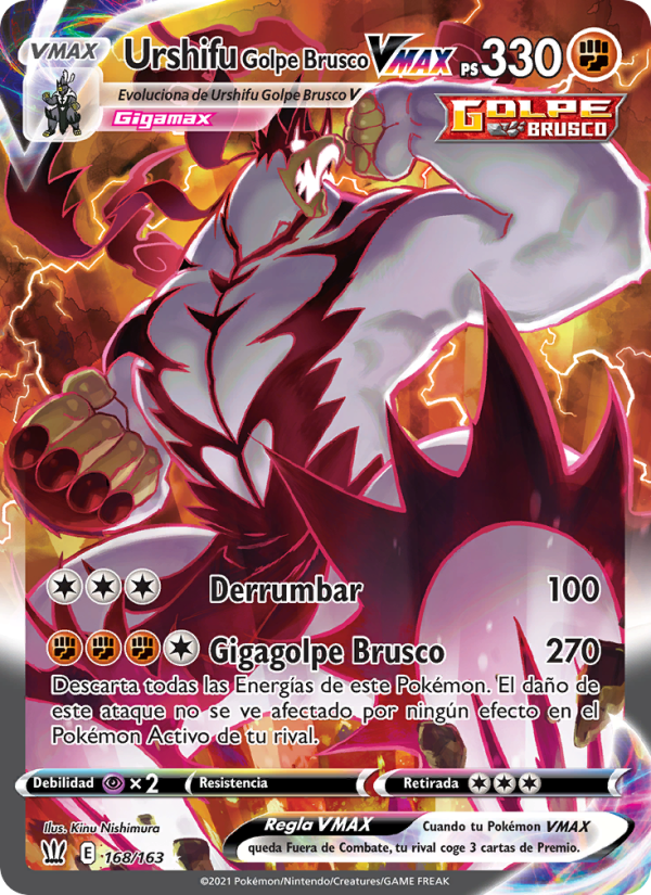 Urshifu Golpe Brusco VMAX 168 — Battle Styles (Spanish Pokémon TCG card)