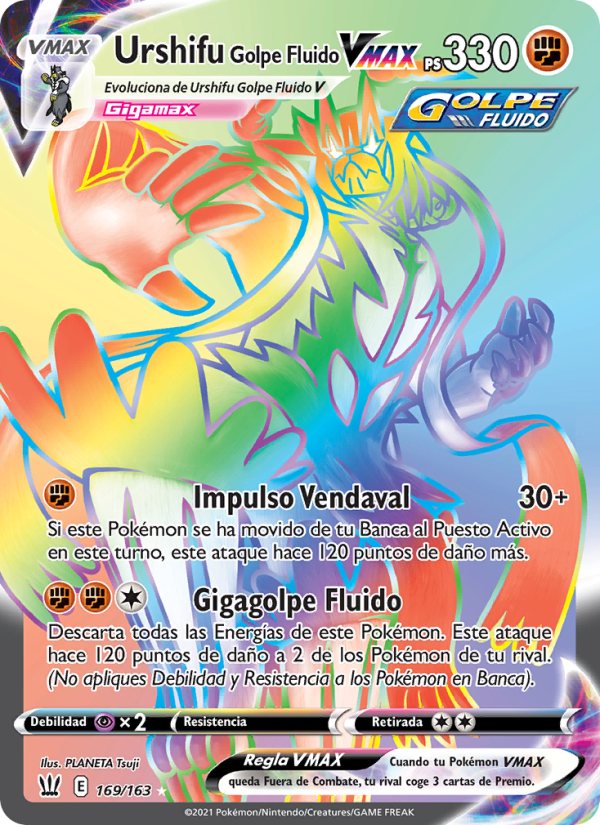 Urshifu Golpe Fluido VMAX 169 — Battle Styles (Spanish Pokémon TCG card)