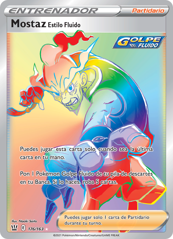 Mostaz Estilo Fluido 176 — Battle Styles (Spanish Pokémon TCG card)