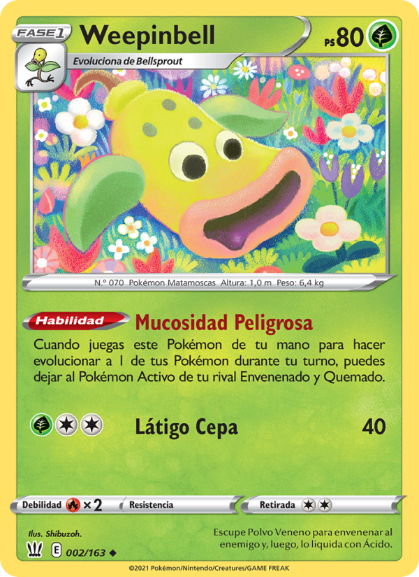 Weepinbell 2 — Battle Styles (Spanish Pokémon TCG card)