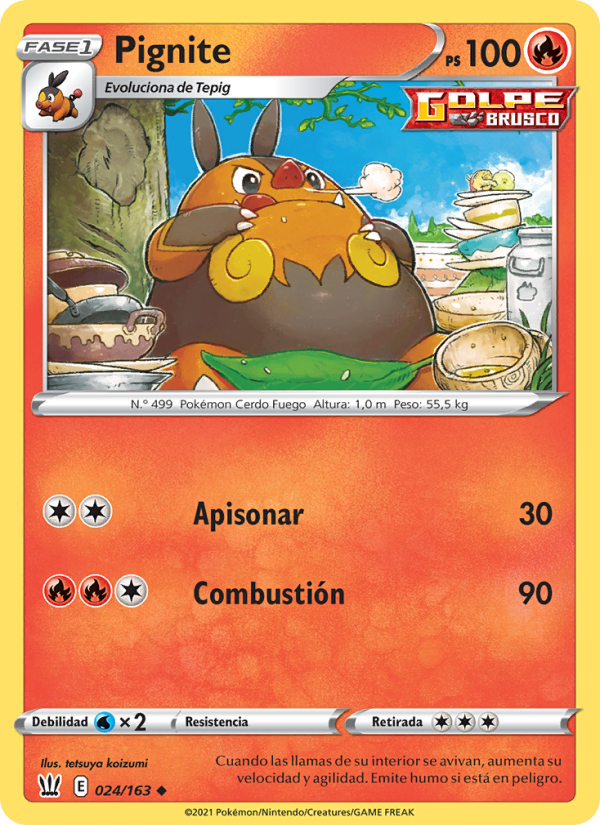 Pignite 24 — Battle Styles (Spanish Pokémon TCG card)