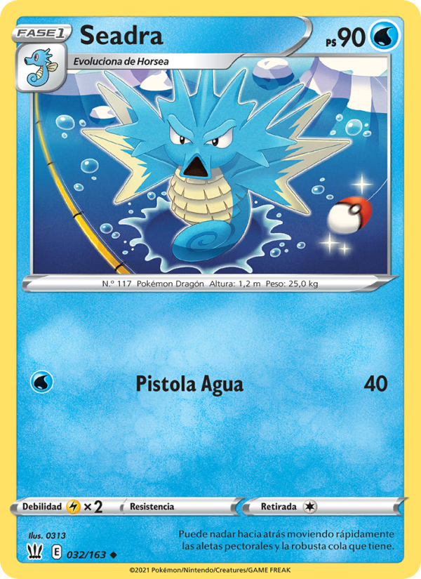 Seadra 32 — Battle Styles (Spanish Pokémon TCG card)