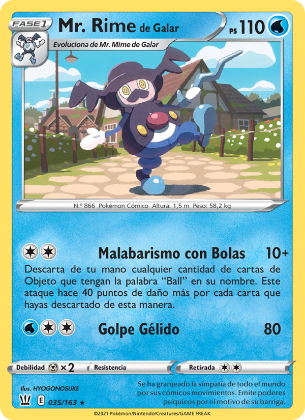 Mr. Rime de Galar 35 — Battle Styles (Spanish Pokémon TCG card)